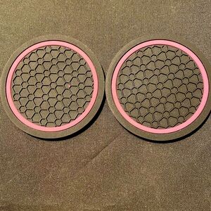 2 Pink & Black Cup Holders